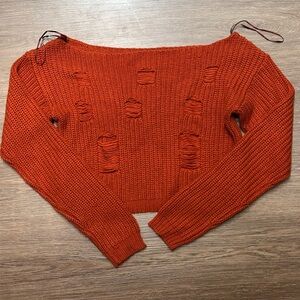 Women's Orange Knit Sweater
